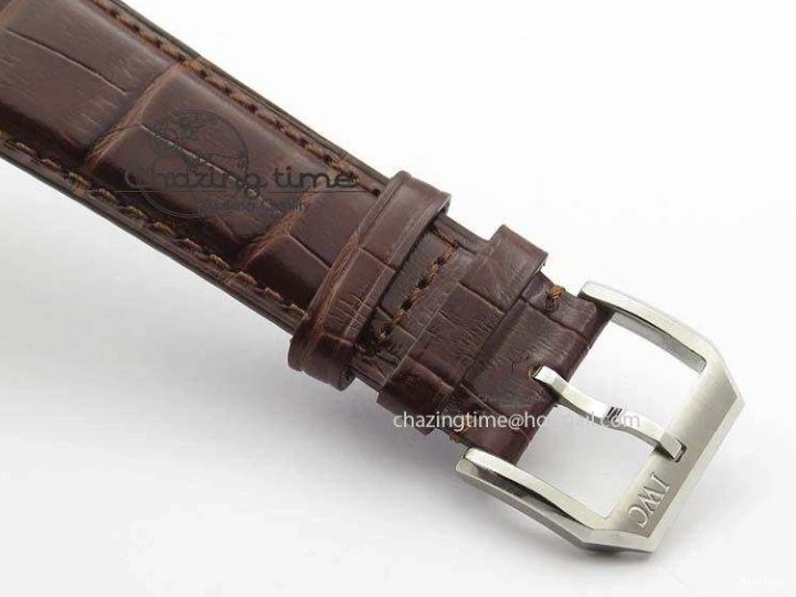MIROTIME 0511 Sustainable Portuguese IW5444 SS White Dial RG Numbers On Brown Leather Strap A 7256